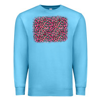Ocean Blue pink glitter leopard with heart background Premium Sweatshirt - OliviaCreatesArt