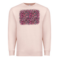 Pale Pink pink glitter leopard with heart background Premium Sweatshirt - OliviaCreatesArt