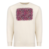 Sandshell pink glitter leopard with heart background Premium Sweatshirt - OliviaCreatesArt