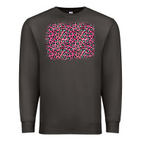 Smoke pink glitter leopard with heart background Premium Sweatshirt - OliviaCreatesArt