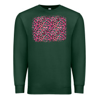 Sports Green pink glitter leopard with heart background Premium Sweatshirt - OliviaCreatesArt