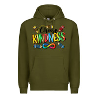 Army Green Chose Kindness Autism Premium Hoodie - CowGirlArtShop