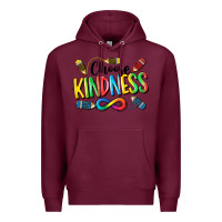 Burgundy Chose Kindness Autism Premium Hoodie - CowGirlArtShop