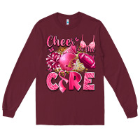 Burgundy cheer for the cure breast cancer Long Sleeve Tee - LillyAllenDesigns