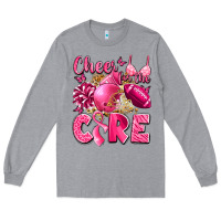 Heather Grey cheer for the cure breast cancer Long Sleeve Tee - LillyAllenDesigns