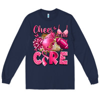 Navy cheer for the cure breast cancer Long Sleeve Tee - LillyAllenDesigns