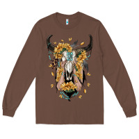 Chestnut sunflower boho bull skull with hands Long Sleeve Tee - RanaPortraitStore