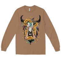 Toasted Coconut sunflower boho bull skull with hands Long Sleeve Tee - RanaPortraitStore