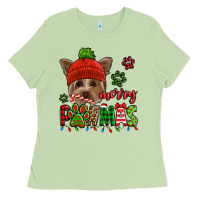 Matcha merry pawmas christmas yorkie Ladies Tee - Jasminsmagicworld