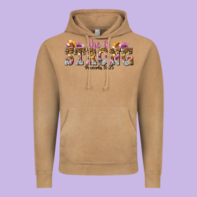 She Is Strong Proverbs 31 25 Vintage Hoodie Designed By Nancycooperartshop