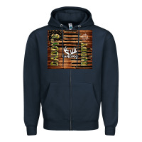Navy daddy's hunting buddy Zipper Hoodie - TumblerDesignByShophia