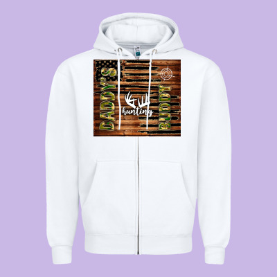 Daddy's Hunting Buddy Zipper Hoodie Designed By Tumblerdesignbyshophia