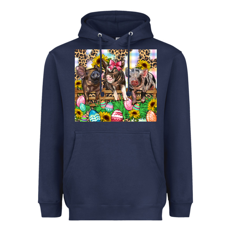 Easter Farm Animals Happy Easter Day Heavyweight Hoodie by CowGirlArtShop | Teevron