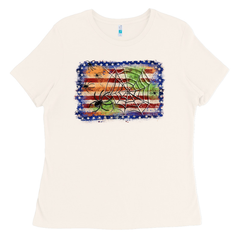 American Flag Halloween Background Ladies Tee by JahusDesignShop | Teevron