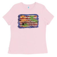 Bubblegum Pink American flag halloween background Ladies Tee - JahusDesignShop