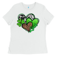 White St. Patrick's Day hearts Ladies Tee - Jasminsmagicworld