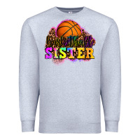 Heather Grey basketball sister Premium Sweatshirt - OliviaCreatesArt