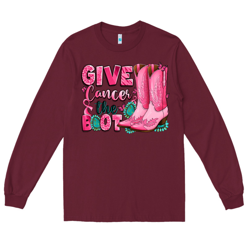 Give Cancer The Boot Long Sleeve Tee by LillyAllenDesigns | Teevron