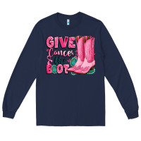 Navy give cancer the boot Long Sleeve Tee - LillyAllenDesigns