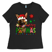 Black merry pawmas christmas german shepherd Ladies Tee - Jasminsmagicworld