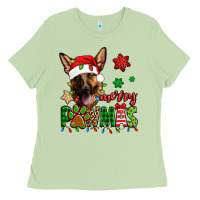 Matcha merry pawmas christmas german shepherd Ladies Tee - Jasminsmagicworld