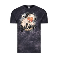 Cloud Black believe buffalo plaid white christmas santa claus Vintage Tee - MaliasSmallBusiness