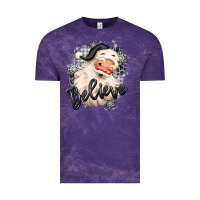 Cloud Purple believe buffalo plaid white christmas santa claus Vintage Tee - MaliasSmallBusiness