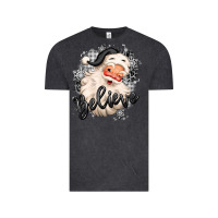 Vintage Black believe buffalo plaid white christmas santa claus Vintage Tee - MaliasSmallBusiness
