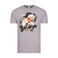 Vintage Zinc believe buffalo plaid white christmas santa claus Vintage Tee - MaliasSmallBusiness