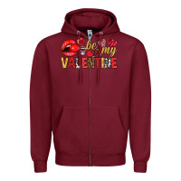 Burgundy Be my valentine Valentine's Day Zipper Hoodie - HowdyJamesFarm