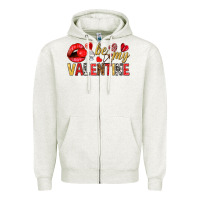 Oatmeal Heather Be my valentine Valentine's Day Zipper Hoodie - HowdyJamesFarm