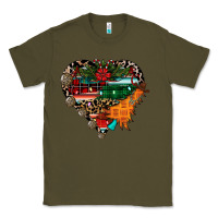 Army Green festive western christmas heart Classic Tee - CowhideDigitalArt
