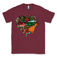 Burgundy festive western christmas heart Classic Tee - CowhideDigitalArt