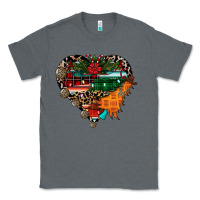 Charcoal Heather festive western christmas heart Classic Tee - CowhideDigitalArt