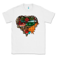 White festive western christmas heart Classic Tee - CowhideDigitalArt