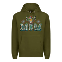 Army Green Mom with Cow skull Mother's Day Premium Hoodie - CowGirlArtShop