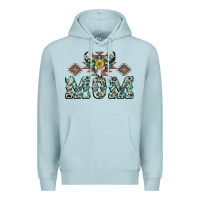 Blue Mist Mom with Cow skull Mother's Day Premium Hoodie - CowGirlArtShop