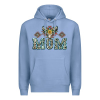 Colony Blue Mom with Cow skull Mother's Day Premium Hoodie - CowGirlArtShop