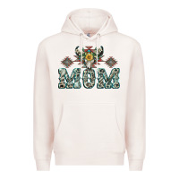 Pale Pink Mom with Cow skull Mother's Day Premium Hoodie - CowGirlArtShop