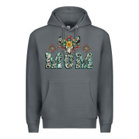 Rock Mom with Cow skull Mother's Day Premium Hoodie - CowGirlArtShop