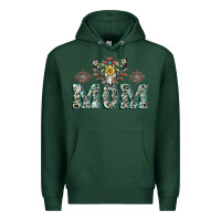 Sports Green Mom with Cow skull Mother's Day Premium Hoodie - CowGirlArtShop
