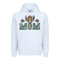 White Mom with Cow skull Mother's Day Premium Hoodie - CowGirlArtShop
