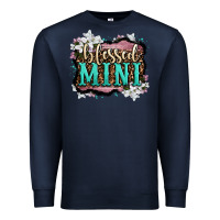 Navy blessed mini Premium Sweatshirt - OliviaCreatesArt