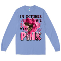 Colony Blue in october we wear pink dinosaur Long Sleeve Tee - LillyAllenDesigns