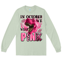 Matcha in october we wear pink dinosaur Long Sleeve Tee - LillyAllenDesigns