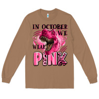 Toasted Coconut in october we wear pink dinosaur Long Sleeve Tee - LillyAllenDesigns