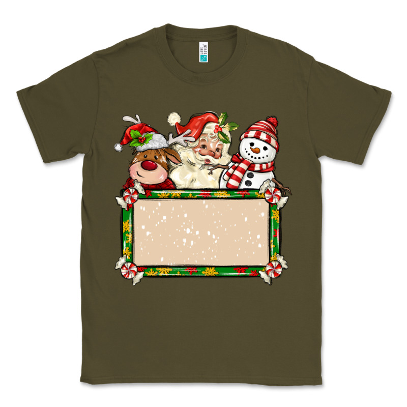 Santa Reindeer Snowman Preview And Costom Name Classic Tee by MaliasSmallBusiness | Teevron