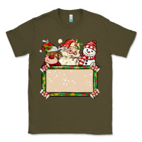 Army Green santa reindeer snowman preview and costom name Classic Tee - MaliasSmallBusiness