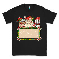 Black santa reindeer snowman preview and costom name Classic Tee - MaliasSmallBusiness