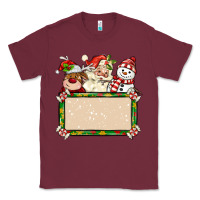 Burgundy santa reindeer snowman preview and costom name Classic Tee - MaliasSmallBusiness